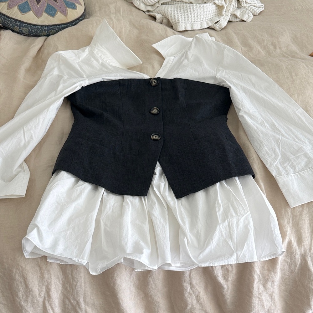 Endless Rose Black and White Mini Dress